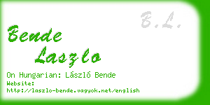 bende laszlo business card